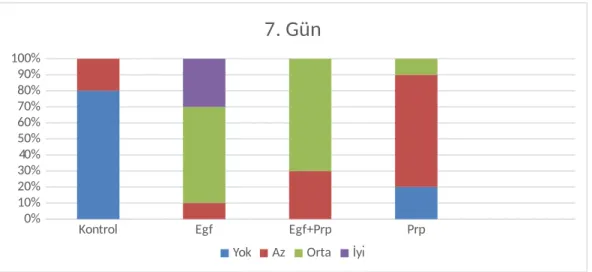 Şekil   3:  7.   Günde   Histopatolojik   Skorlara   Göre   Grupların   Dağılımı,   Diyarbakır,