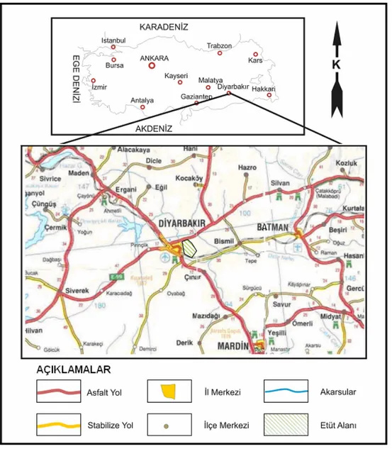 Şekil 1.1. İnceleme alanı yerbulduru haritası 