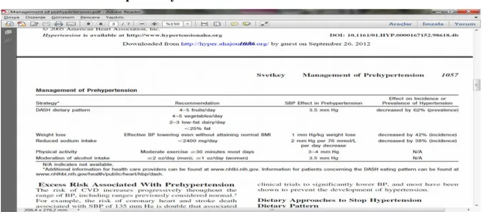 Tablo 8: Prehipertansiyonda Tedavi Yönetimi