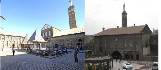 Şekil 2.3  Ulu Camii avlusu ve dışarıdan görünüşü 