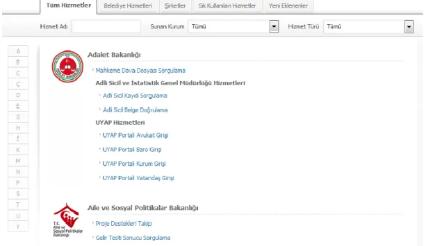 Şekil 6. E-Devlet Resmi Web Sitesi (Hizmet Sunumu) 6                                                  