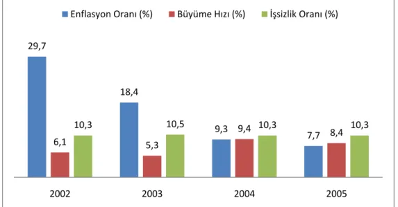ġekil 4: Temel Makro Ekonomik Göstergeler (2002-2005) 