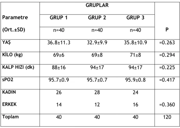 Tablo 3. Demografik veriler (ort±SD).
