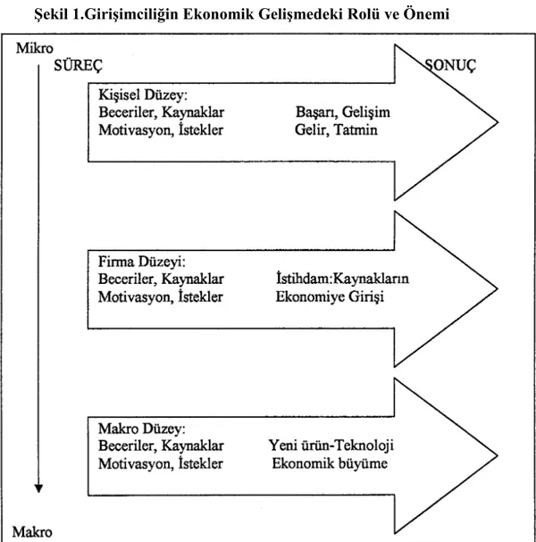 Şekil 1.Girişimciliğin Ekonomik Gelişmedeki Rolü ve Önemi 