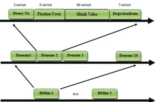 Şekil 2. EEG kayıtlarının alınmasında  uygulanan paradigma 