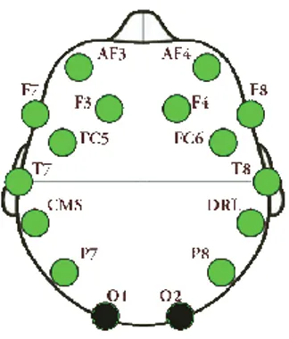 Şekil 1. Çalışmada kullanılan O1 ve O2  kanallarının konumu 