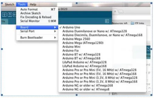 Şekil 3.30. IDE kod editöründe Arduino geliştirme kartının belirlenmesi  