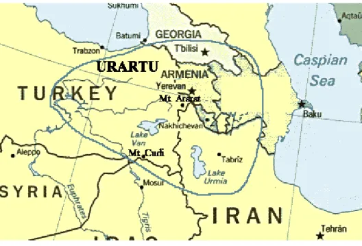 Şekil 3.1. Urartuların hâkimiyetindeki bölge  (URL-1) 