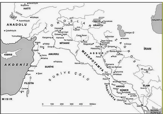 ġekil 9: M.Ö. 3000’ler, Mezopotamya, Ortadoğu ve Proto-Kürtler  68