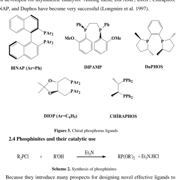 Figure 5. Chiral phosphorus ligands  2.4 Phosphinites and their catalytic use 