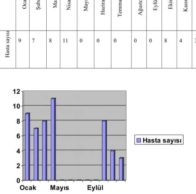 Tablo 8. İTB’li haastaların aylara göre dağılımı