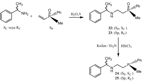 Şekil 2. 9 Optikçe aktif saf diastereomer olan  β-aminofosfin oksitler (S P, SC 22 ve 