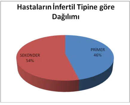 Şekil 1: Hastaların infertilite tipine göre dağılımı