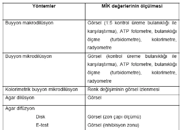 Tablo 6. Antifungal duya rlılık testleri    