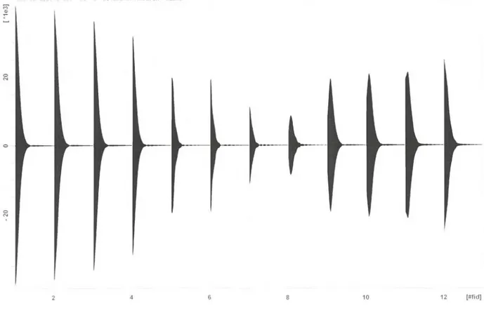 Şekil 5.6. Puls tekrarlama zamanı 10 sn ve 2. Liste kullanıldığında elde edilen FID                    spektrumu 