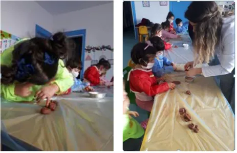 Şekil 2. Seramik tekniği uygulanırken  