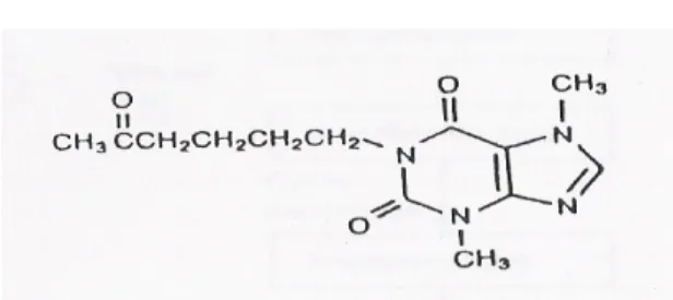 Şekil 3. Pentoksifilinin kimyasal formülü.