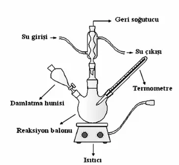 Şekil 3.6. Polimerleşmenin gerçekleştirildiği reaksiyon düzeneği 
