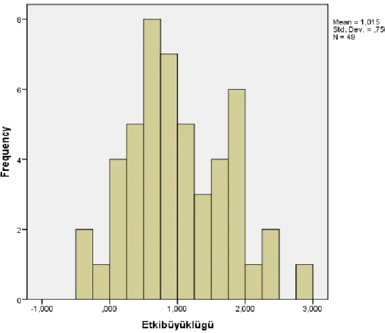 Şekil 2.Etki Büyüklüklerine Ait Histogram Grafiği 