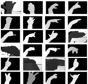 Figure  3.  Training  data,  from  A  to  Y  except  J,  order by left to right, up to down 