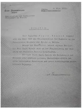 Şekil  2.28. Hans Poelzig’in mektubu (1933) 