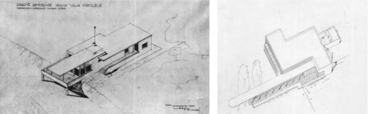 Şekil 2.35. Bir Yalı Projesi (1930-33)   Şekil 2.36. Villa Projesi (1930-33) 