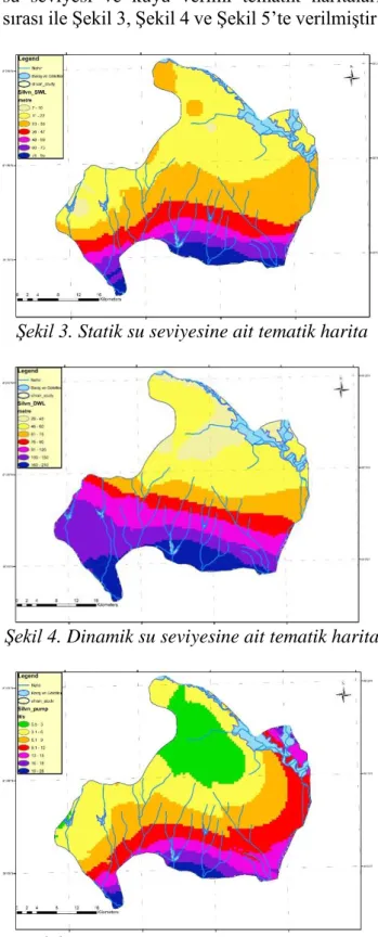 Şekil 3. Statik su seviyesine ait tematik harita 