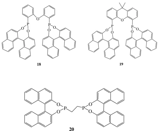 Figure 3.3 Binol derivatives diphosphonite ligands (18-20) 