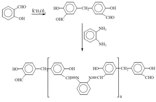 Şekil 2.1 Polimerik schiff bazı hazırlama yöntemi 