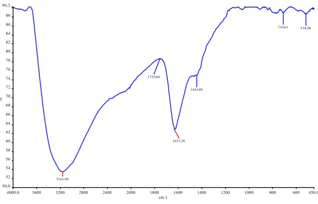 Figure 4. Titanium dioxide (TiO2 ) FT-IR spectrum 