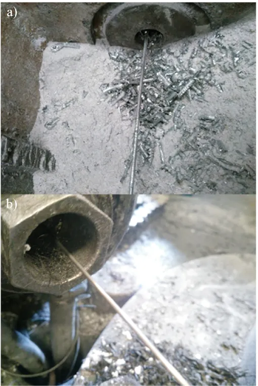 Figure 6. a) Zinc and b) Zinc-Phosphate Coating Peel-off with a 50% d Bearing Length (1.8 mm Wire Diameter) 