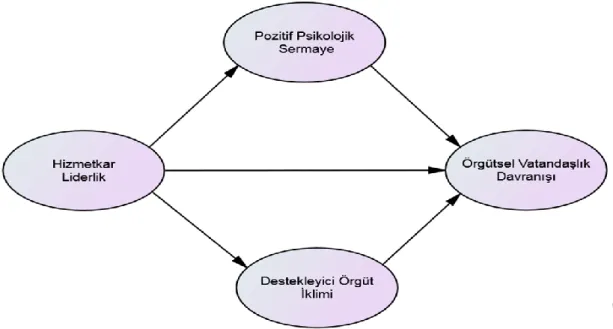 Şekil 7. PPS ve DOI‘nin Aracılık Etkisi Modeli  Araştırma hipotezleri aşağıdaki şekilde oluşturulmuştur: 