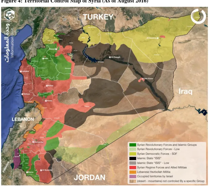 Figure 4: Territorial Control Map of Syria (As of August 2016)