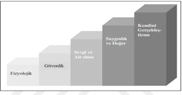 Şekil 2.4: Maslow’un İhtiyaçlar Hiyerarşisi Kuramı (Özer ve Topaloğlu, 2008). 