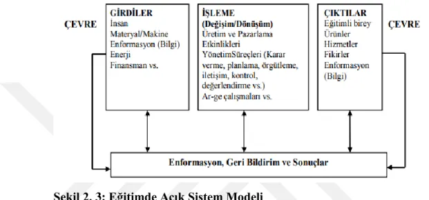 Şekil 2. 3: Eğitimde Açık Sistem Modeli 