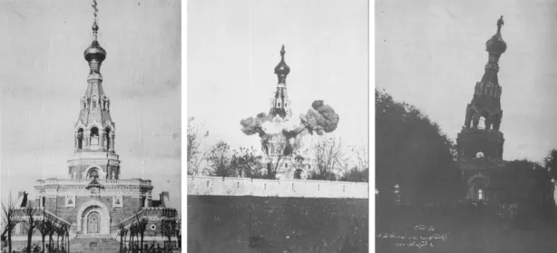 Şekil 2.4. Ayastefanos’taki Rus Anıtı ve anıtın yıkılışı 