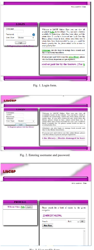 Fig. 1. Login form. 