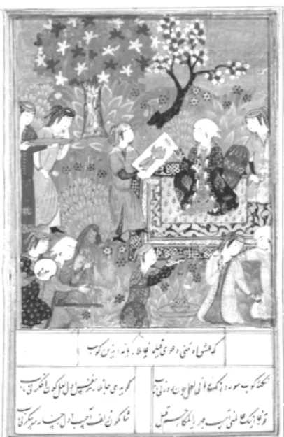 Figure 7.  Shirin examines Hüsrev’s portrait 