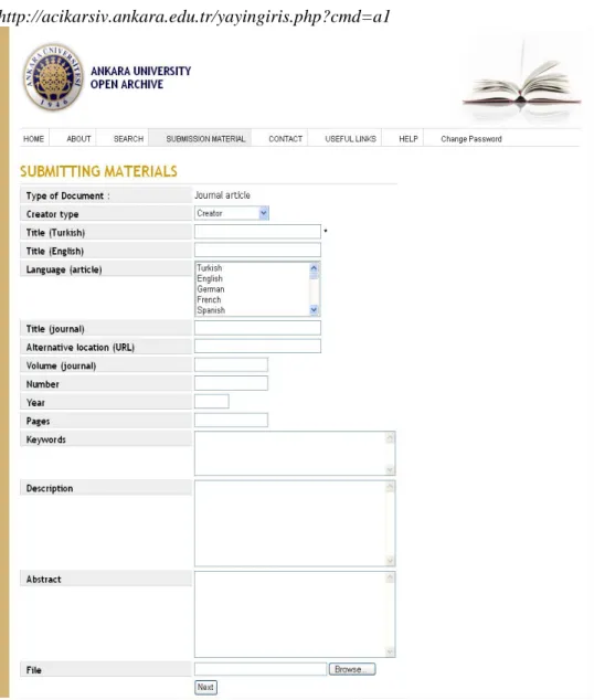 Figure 1.  Submission form 