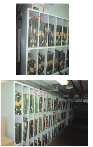 Şekil 12:  Topkapı (üstte) ve Merter (altta) Ar- Ar-şiv Binalarında datalogger cihazlarının konulduğu  yerler.
