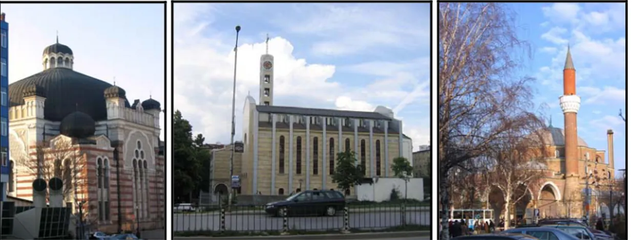 Figure 3 Synagogue, Catholic Church &amp; Mosque in Centre of Sofia  6. Regions/States of Conflict 