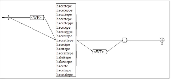 Figure 14: Finite state graph that detects unstandardized addresses for Hacettepe University 