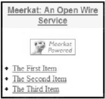 Figure 2: Screenshot of an RSS 0.91 feed transformed into HTML