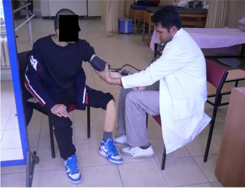 Figure 3.4.3. Blood pressure was recorded before and after 6mwt and 10 steps stairs  climb test without weight (a)