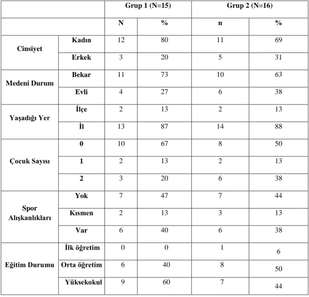 Tablo 4.2. Geriatrik Yaş Gruplarının Bazı Demografik Özelliklerine Göre  Dağılımı 