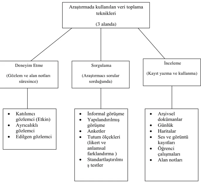 ġekil 6. Veri Toplama Teknikleri (Mills, 2003: 71) 