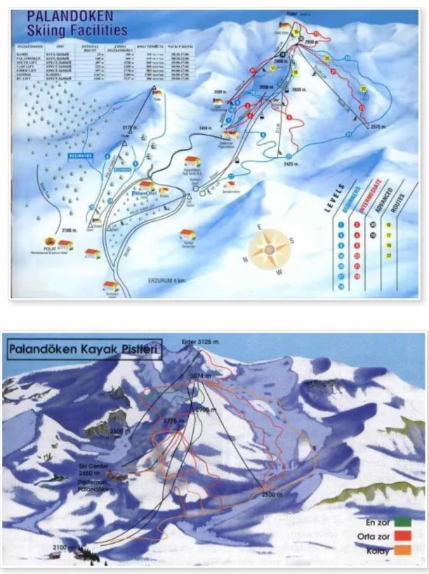 Şekil 4. Palandöken Kayak Merkezi Pist Haritası 