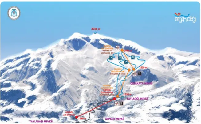 Şekil 5. Ergan Kayak Merkezi Pist Haritası 