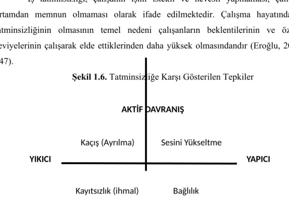 Şekil 1.6. Tatminsizliğe Karşı Gösterilen Tepkiler