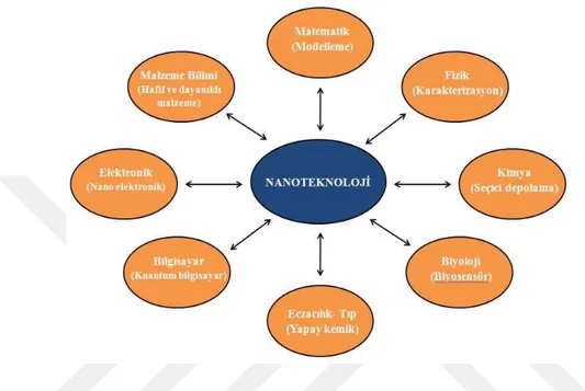 Şekil 1.3. Nanoteknolojinin başlıca kullanım alanları (Merkle 1996) 
